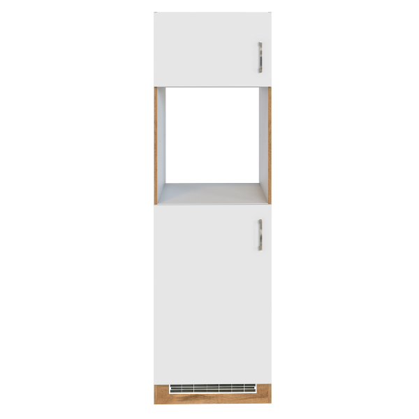 Armoire de cuisine pour réfrigérateur et four Sorrella 2 portes - blanc/chêne - Image 8