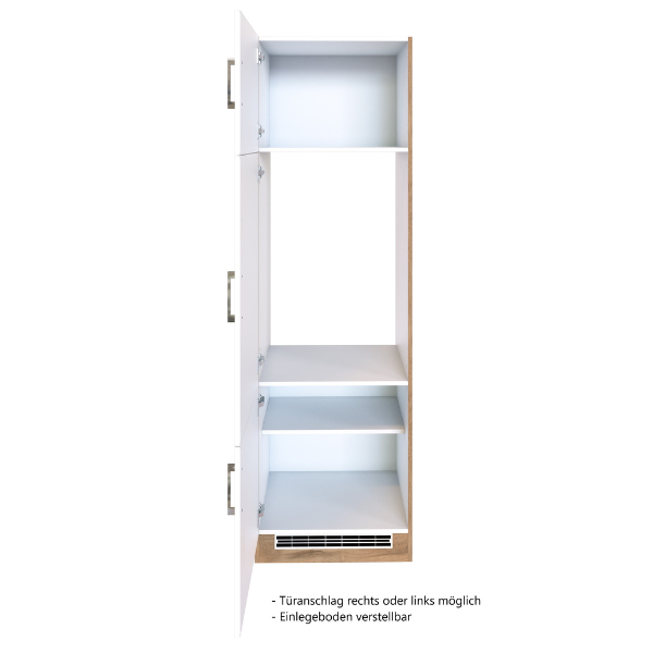 Armoire de cuisine pour réfrigérateur Sorrella 60cm 3 portes - blanc/chêne - Image 7