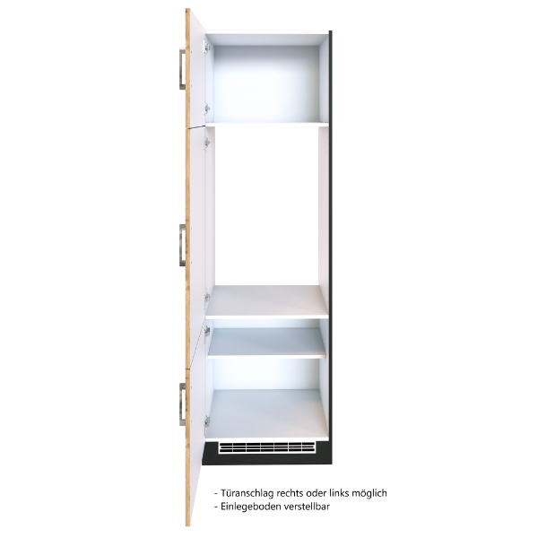 Armoire de cuisine pour réfrigérateur Sorrella 60cm 3 portes - chêne/graphite - Image 6