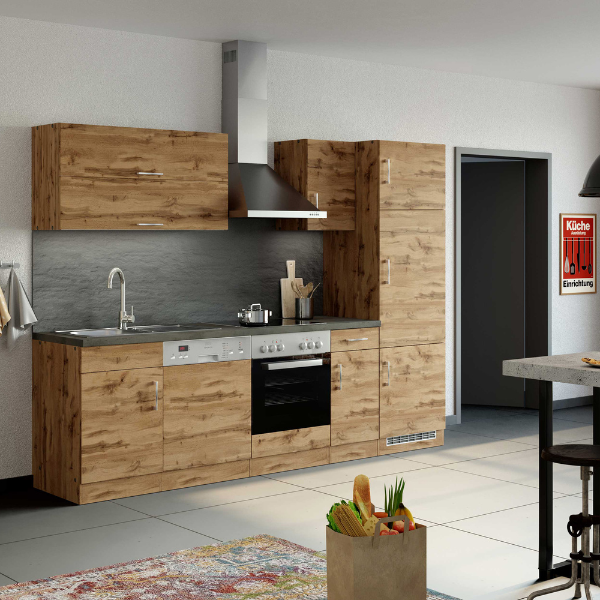 Armoire de cuisine pour réfrigérateur Sorrella 60cm 3 portes - chêne - Image 4