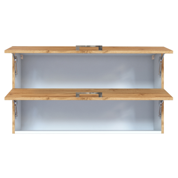 Armoire de cuisine Sorrella 100cm avec 2 portes pliantes - chêne - Image 7