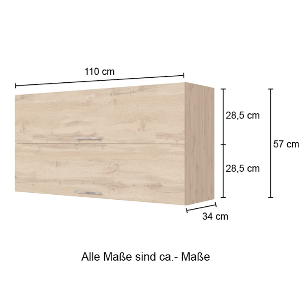 Armoire de cuisine Sorrella 110cm avec 2 portes pliantes - anthracite/chêne - Image 5