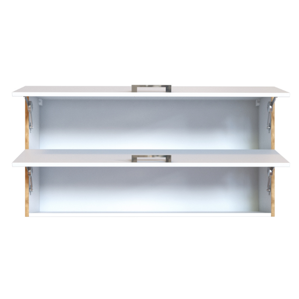 Armoire de cuisine Sorrella 110cm avec 2 portes pliantes - blanc/chêne - Image 6