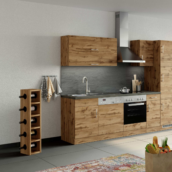 Armoire de cuisine Sorrella 110cm avec 2 portes pliantes - chêne - Image 2