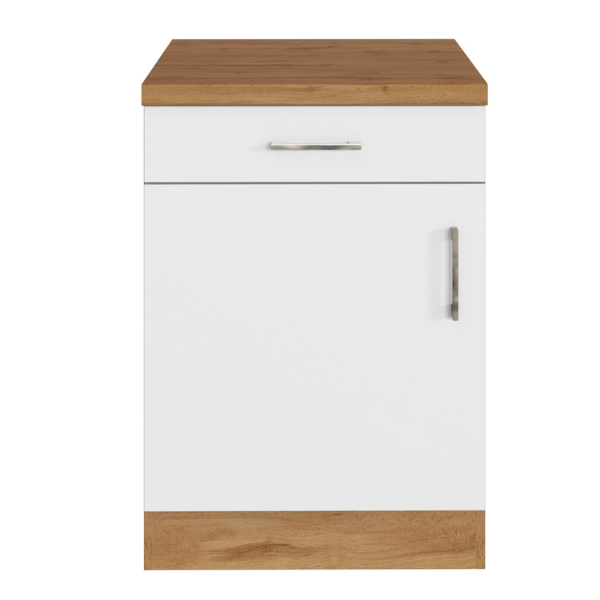 Armoire de cuisine Sorrella 50cm 1 porte & 1 tiroir - blanc/chêne - Image 11