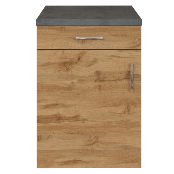 Armoire de cuisine Sorrella 50cm 1 porte & 1 tiroir - chêne/béton - Image 11