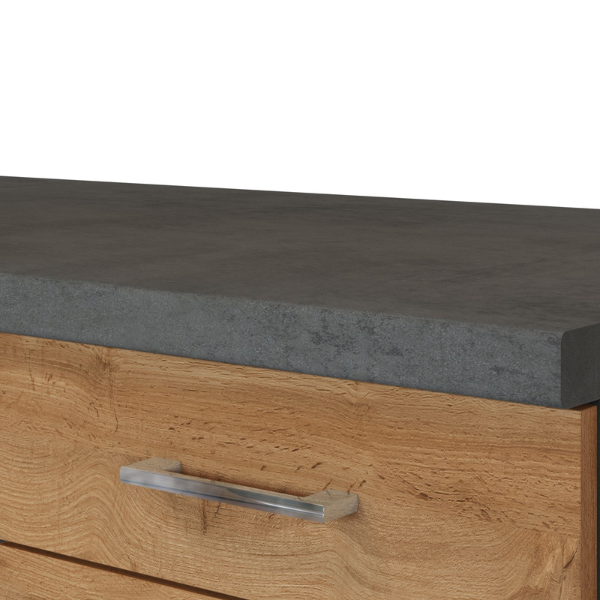 Armoire de cuisine Sorrella 50cm 1 porte & 1 tiroir - chêne/béton - Image 4