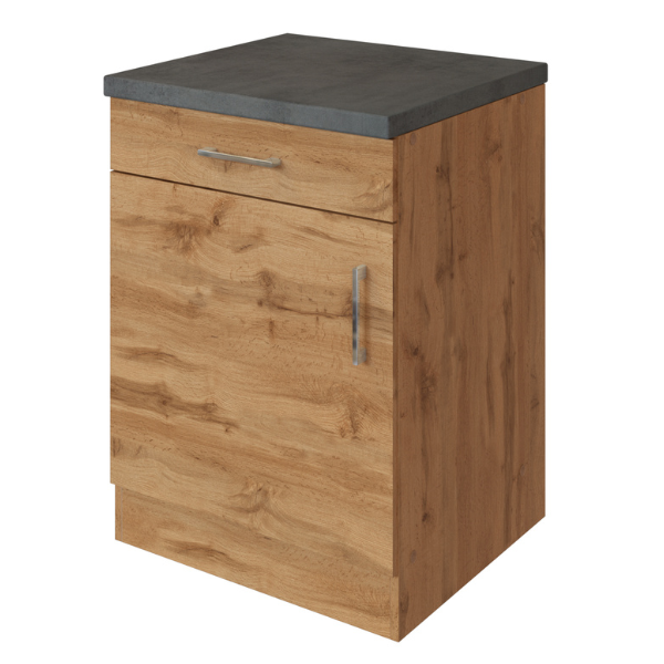 Armoire de cuisine Sorrella 50cm 1 porte & 1 tiroir - chêne/béton - Image 10