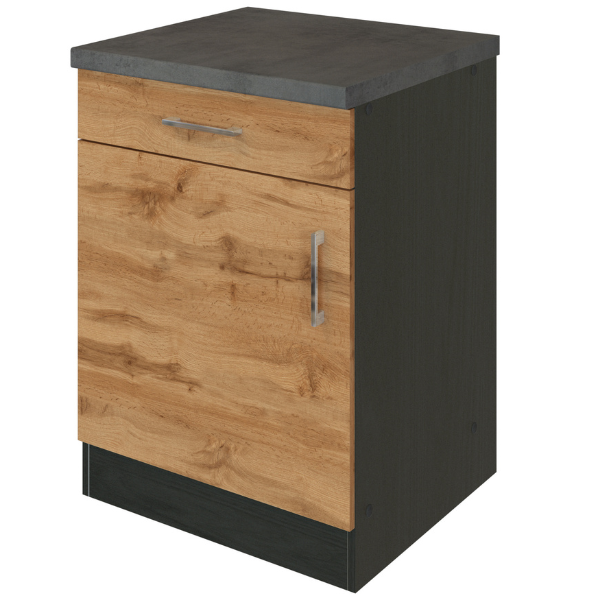 Armoire de cuisine Sorrella 50cm 1 porte & 1 tiroir - chêne/graphite - Image 12