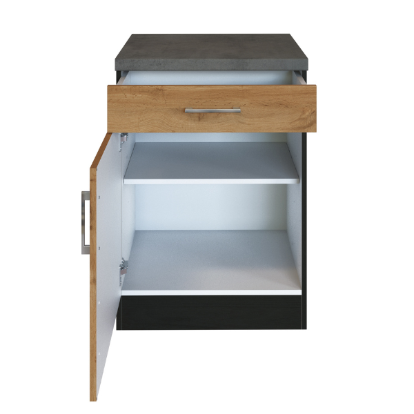 Armoire de cuisine Sorrella 50cm 1 porte & 1 tiroir - chêne/graphite - Image 10