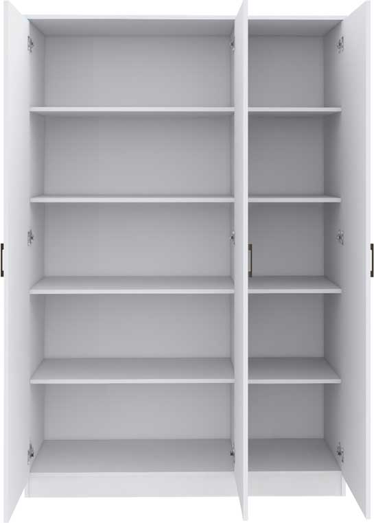Armoire de rangement Ray 120cm à 3 portes et 4 tablettes - blanc - Image 3