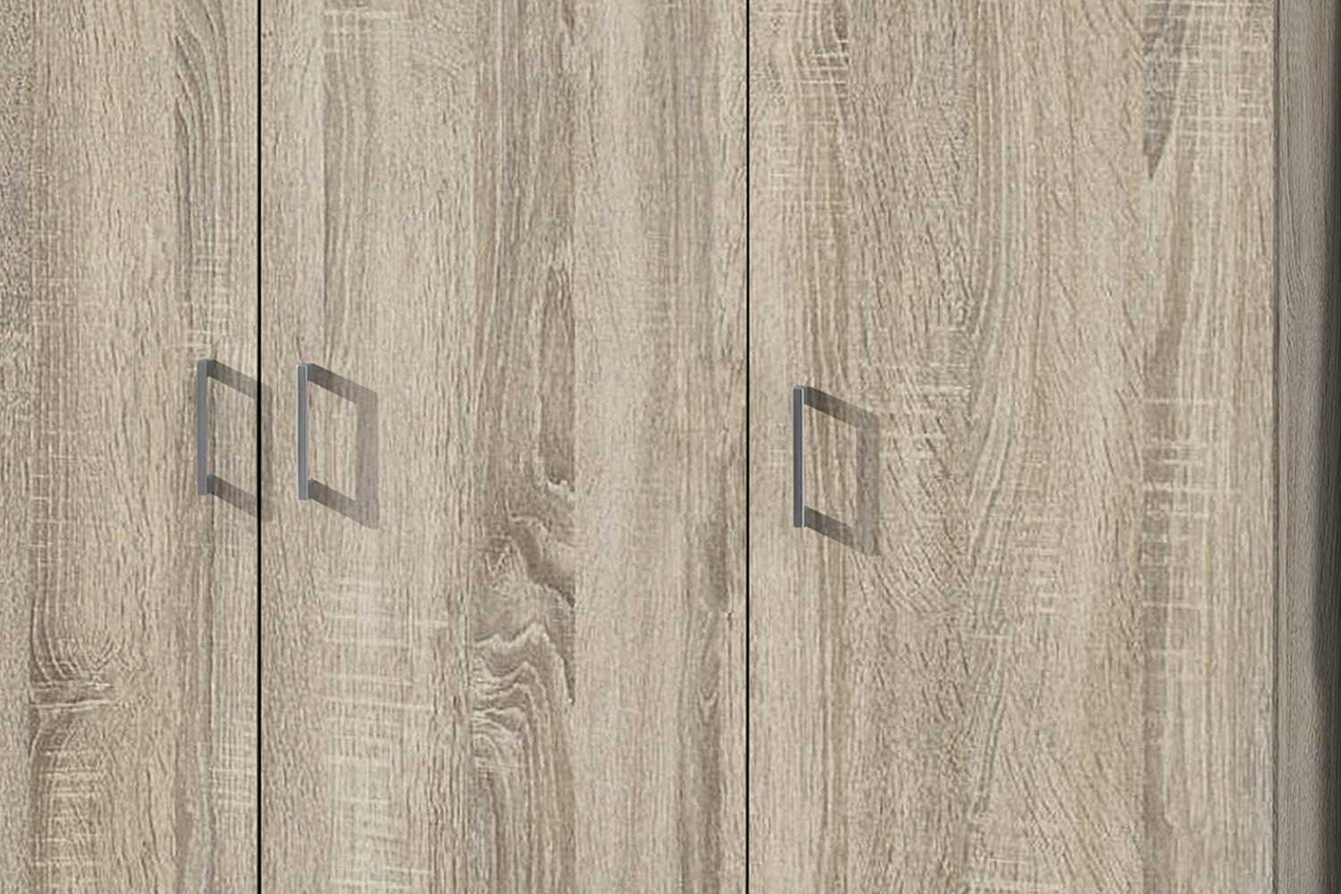 Armoire de rangement Ray 120cm à 3 portes et 4 tablettes - chêne sonoma - Image 7