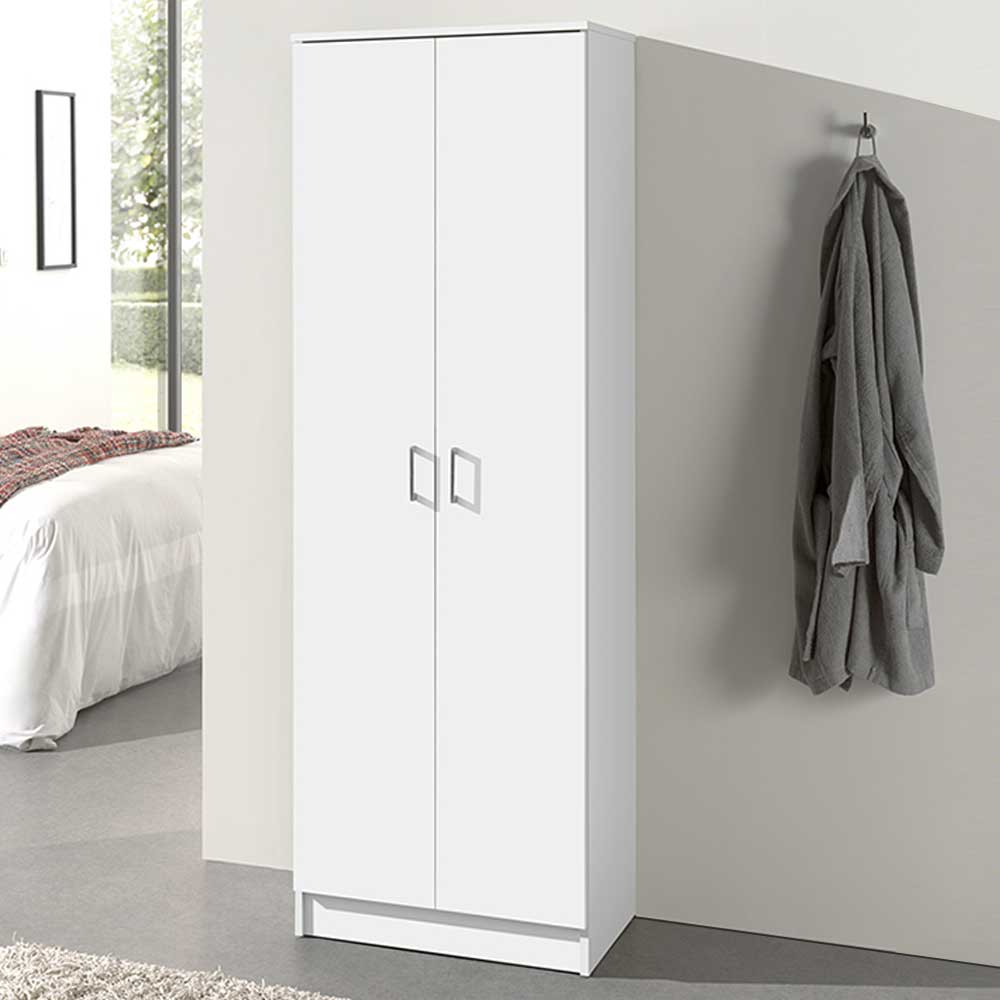 Armoire de rangement Ray 60cm à 2 portes et 4 tablettes - blanc