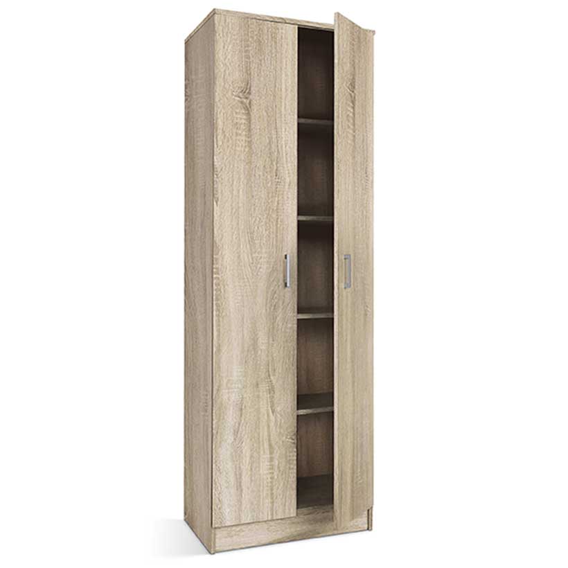 Armoire de rangement Ray 60cm à 2 portes et 4 tablettes - chêne sonoma - Image 7