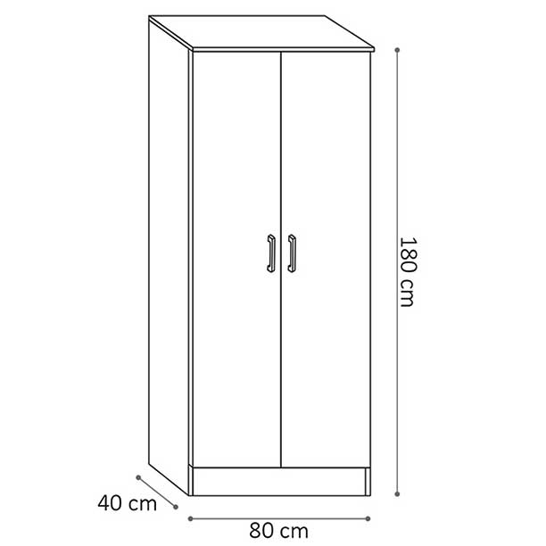 Armoire de rangement Ray 80cm à 2 portes et 4 tablettes - chêne gris - Image 2
