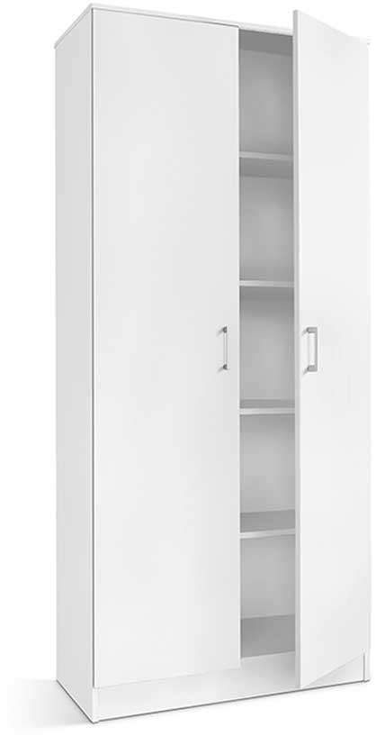 Armoire de rangement Ray 80cm à 2 portes et 4 tablettes - wit - Image 7