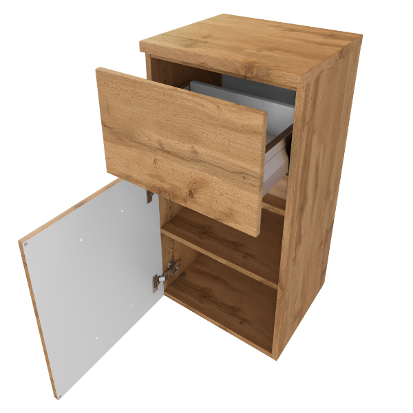 Armoire de salle de bain Pisca 40cm 1 porte & 1 tiroir - chêne - Image 11