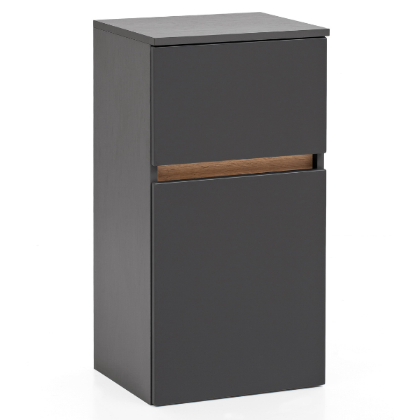 Armoire de salle de bain Vikas 1 porte & 1 tiroir - anthracite - Image 11