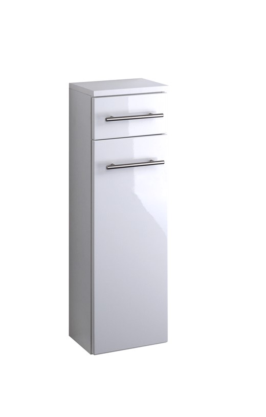 Armoire de salle de bains Small 25cm 1 tiroir & 1 porte - blanc brillant - Image 10