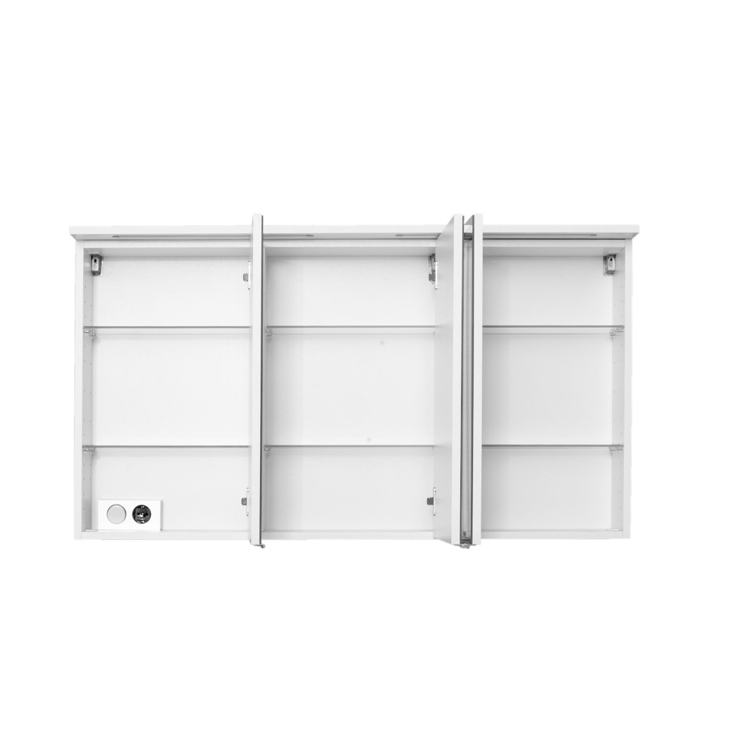 Armoire de toilette Bobbi 120cm modèle 1 3 portes & eclairage LED - blanc - Image 4