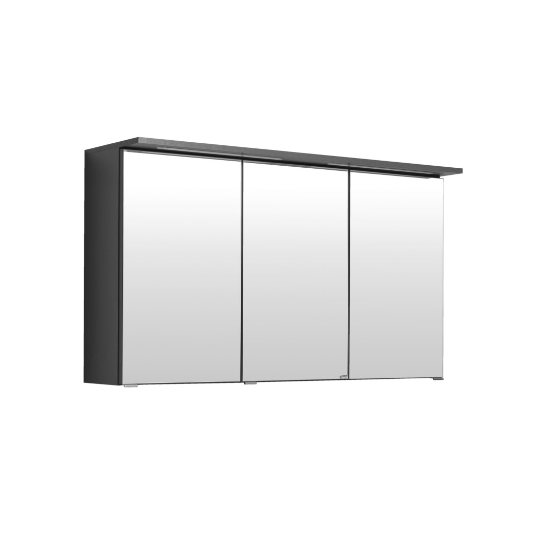 Armoire de toilette Bobbi 120cm modèle 1 3 portes & eclairage LED - graphite