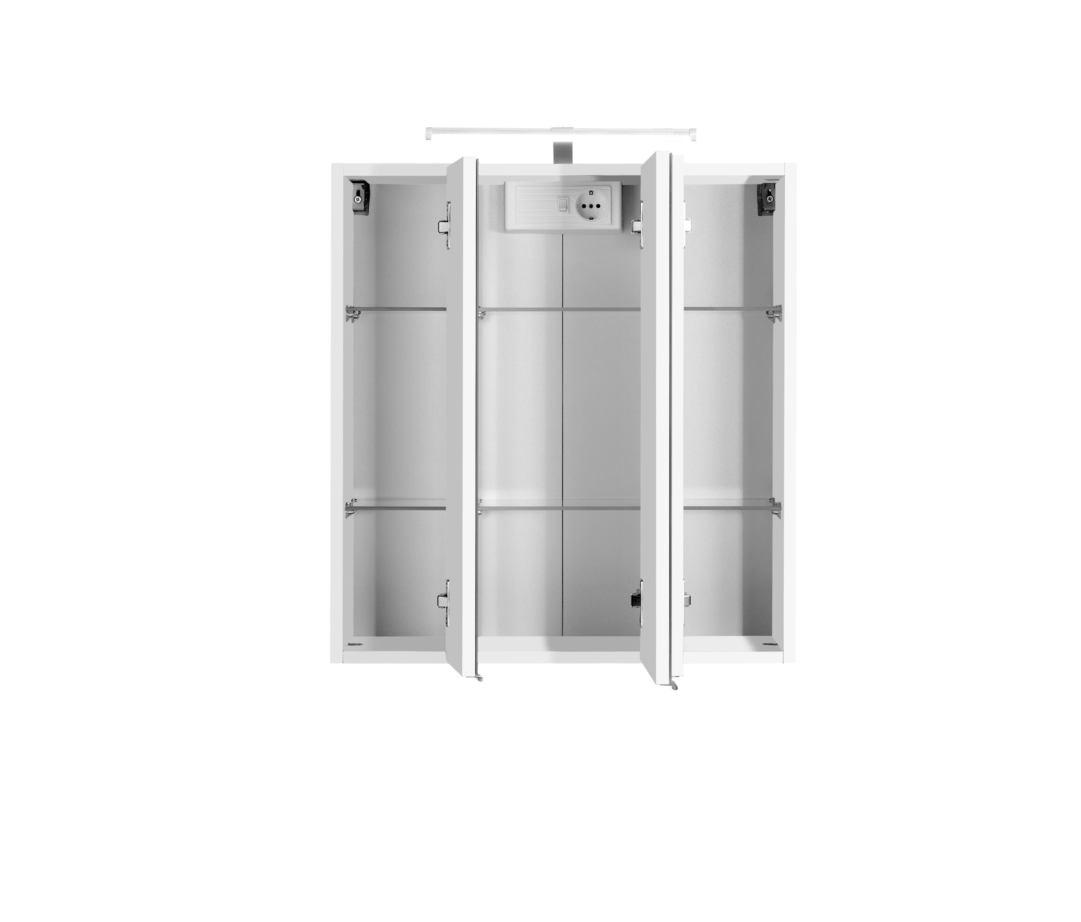 Armoire de toilette Bobbi 60cm modèle 2 3 portes & eclairage LED - blanc - Image 4