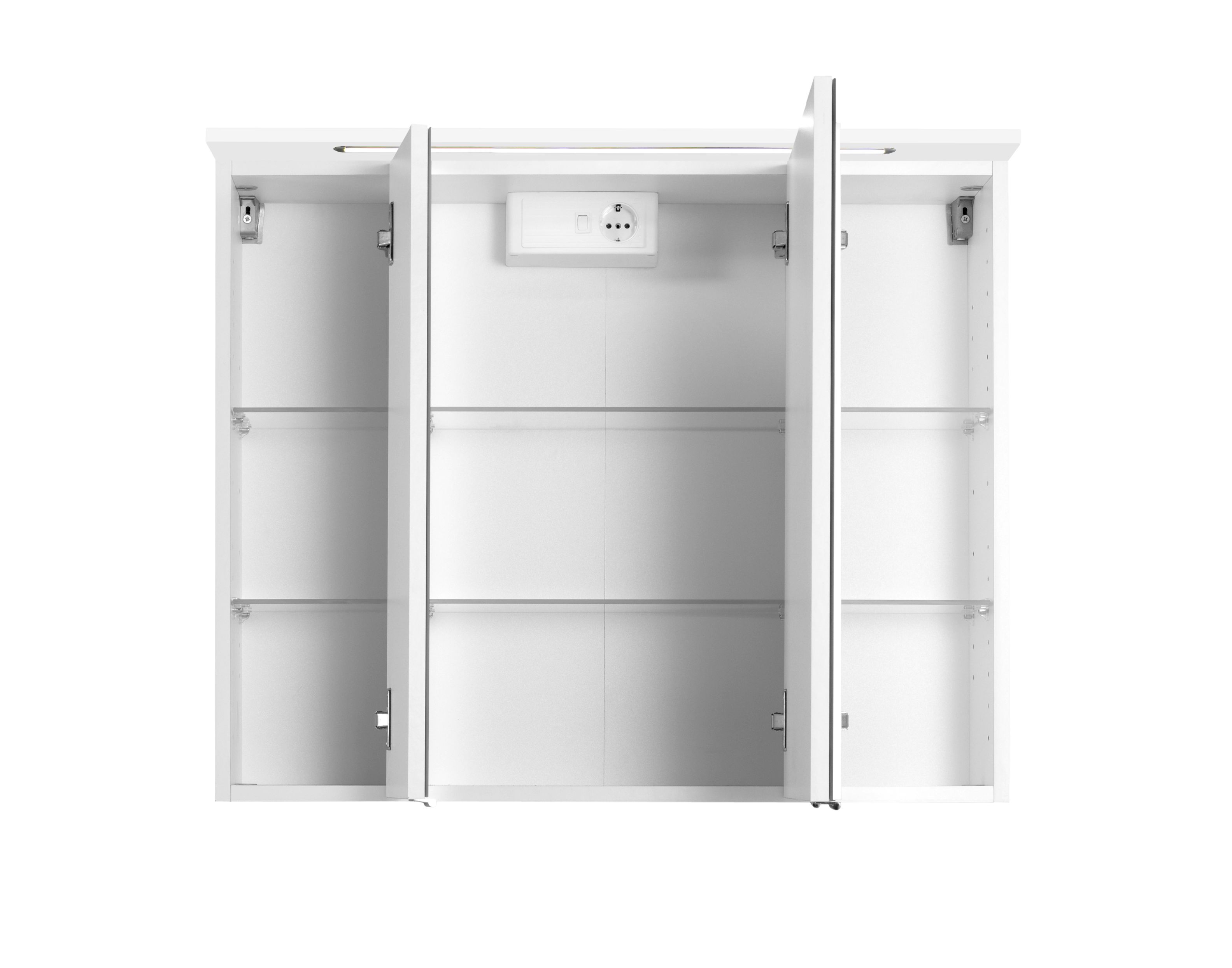 Armoire de toilette Bobbi 80cm modèle 1 3 portes & eclairage LED - blanc - Image 7