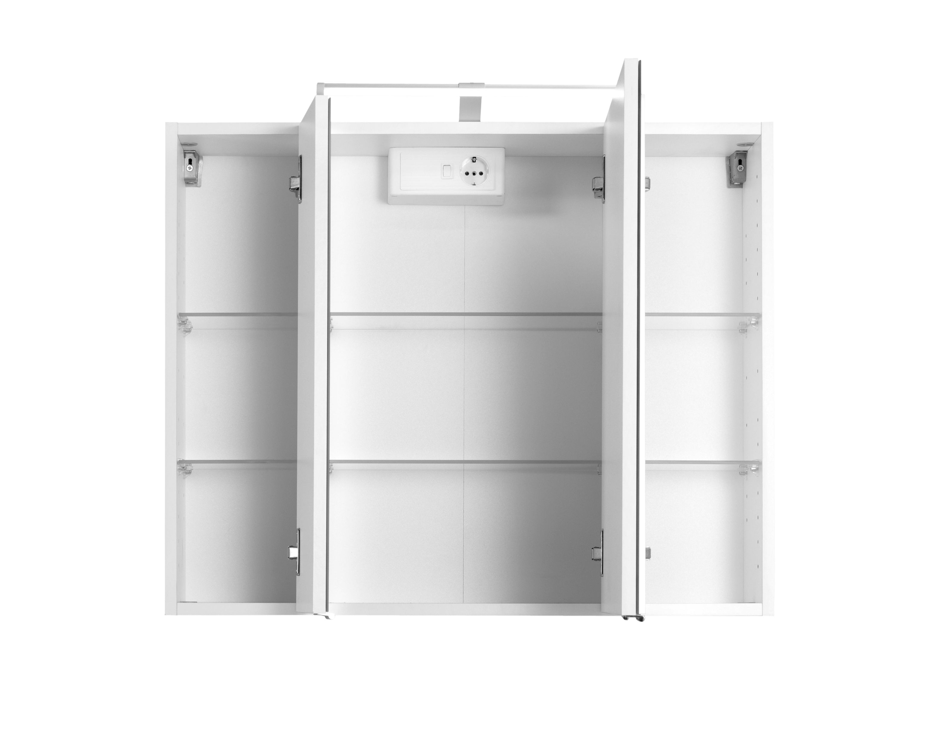 Armoire de toilette Bobbi 80cm modèle 2 3 portes & eclairage LED - blanc - Image 7