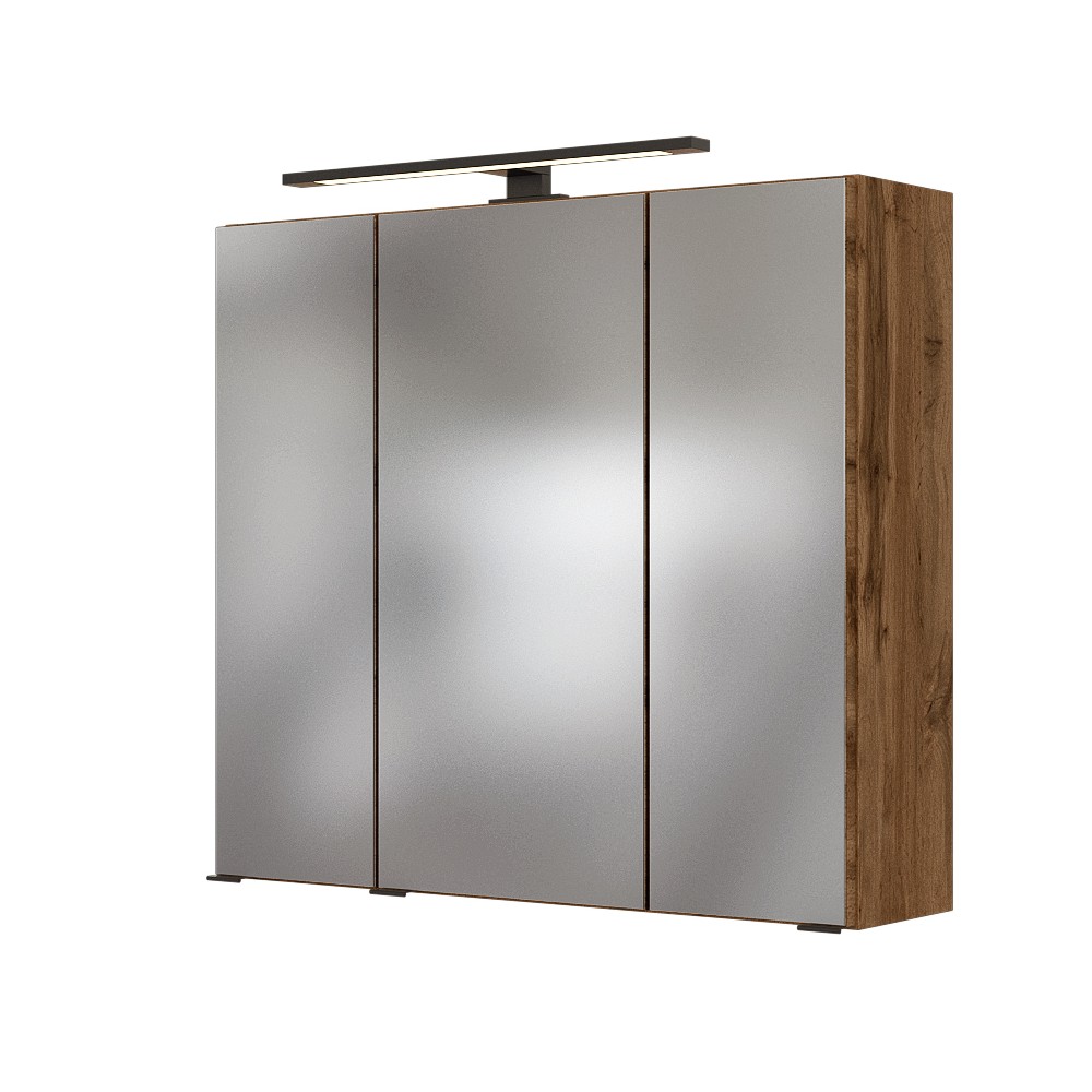 Armoire de toilette Dusan 70cm à 3 portes - chêne wotan - Image 4