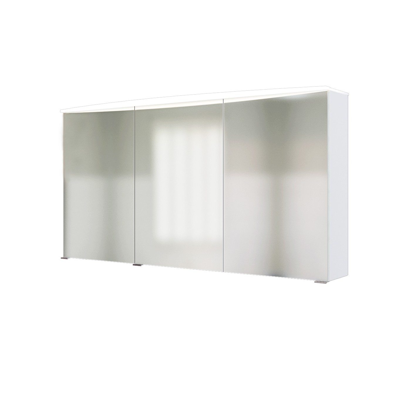 Armoire de toilette Florent courbée 100cm 3 portes & barre LED - blanc - Image 2