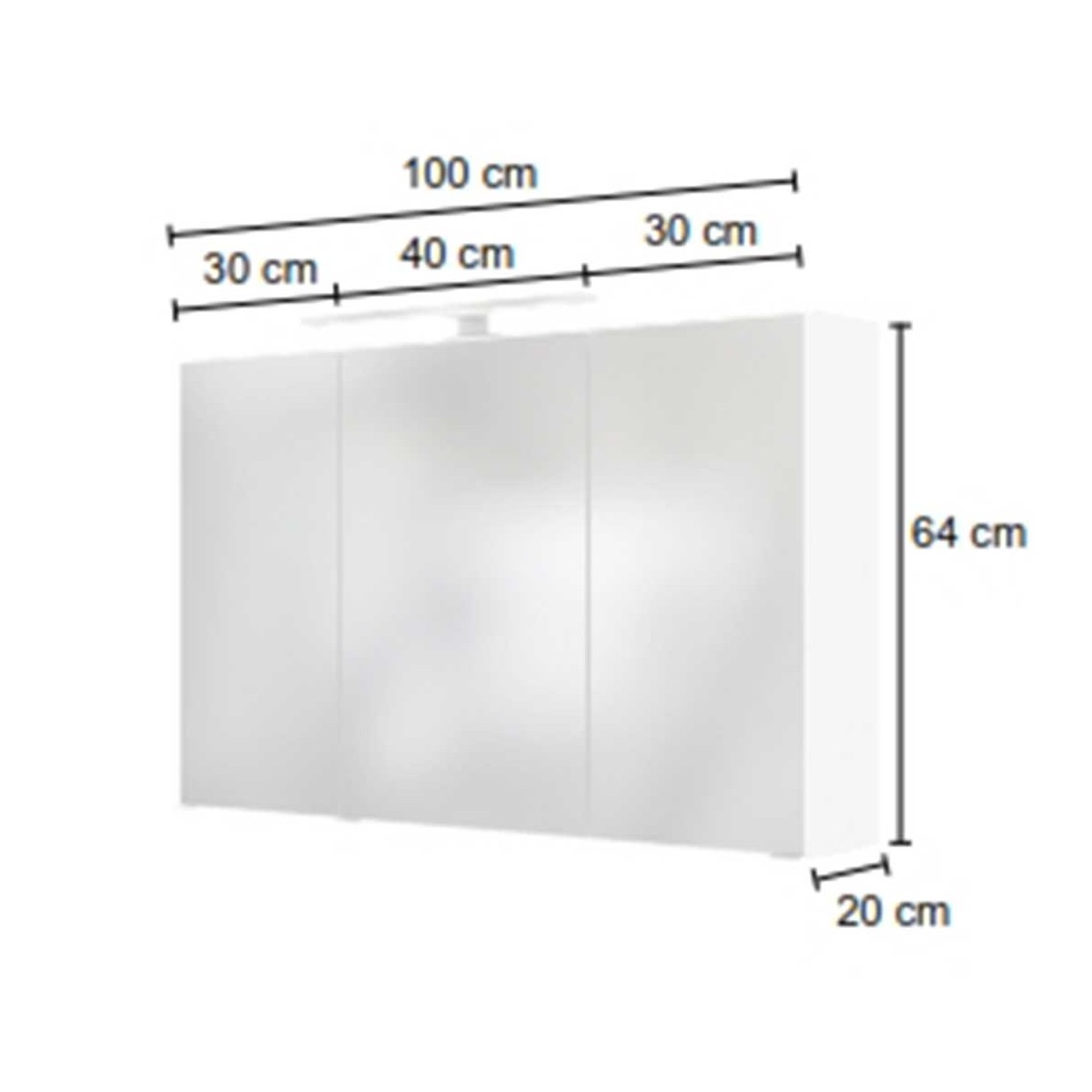 Armoire de toilette Hansen 100cm 3 portes - blanc - Image 10