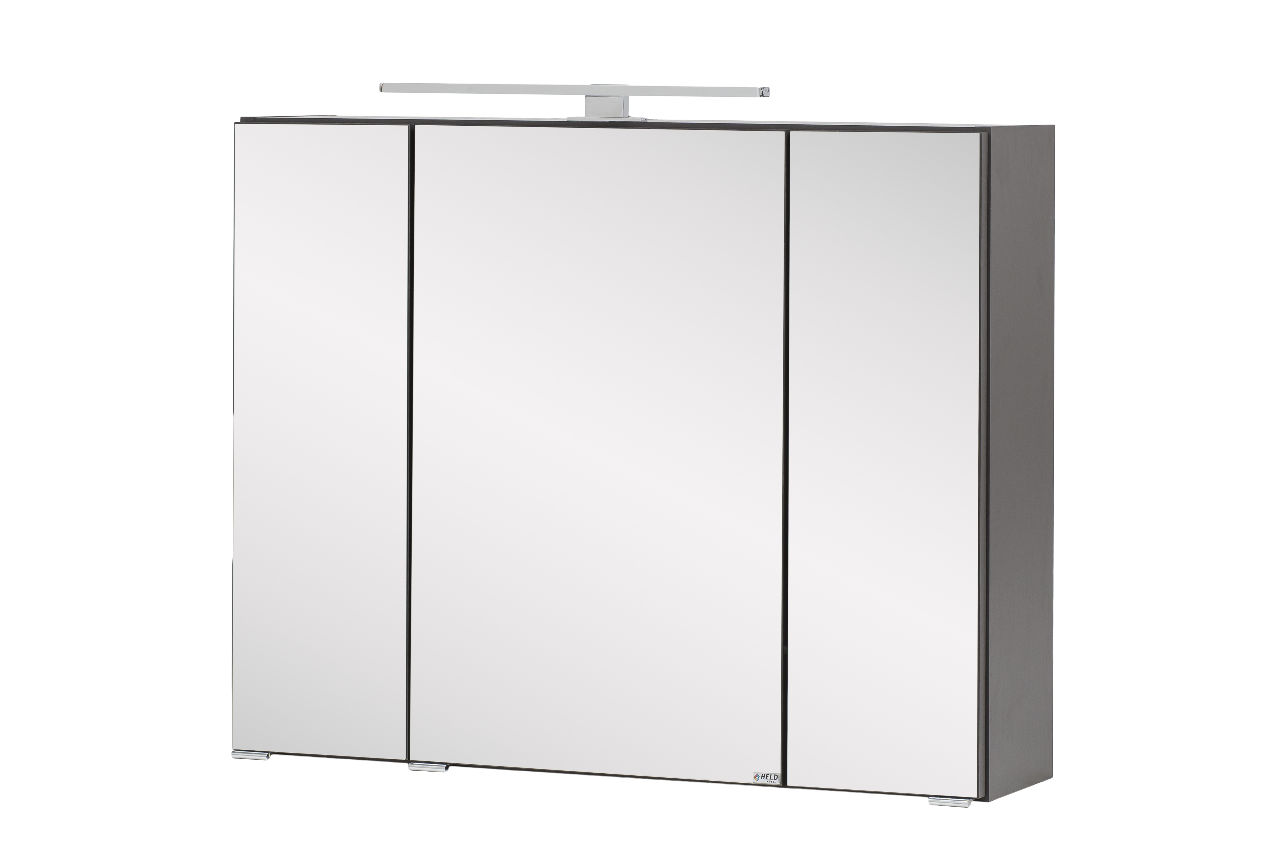 Armoire de toilette Kornel/Luna 80cm 3 portes & éclairage LED - gris graphite - Image 12