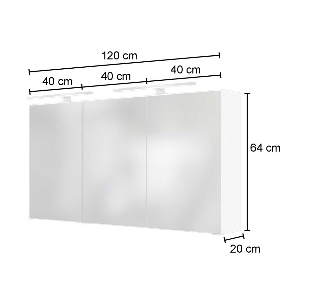 Armoire de toilette Lotuk 120cm 3 portes - gris graphite - Image 5