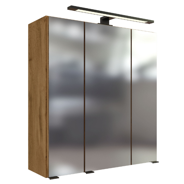 Armoire de toilette Malvo 60cm 3 portes avec éclairage - chêne - Image 12