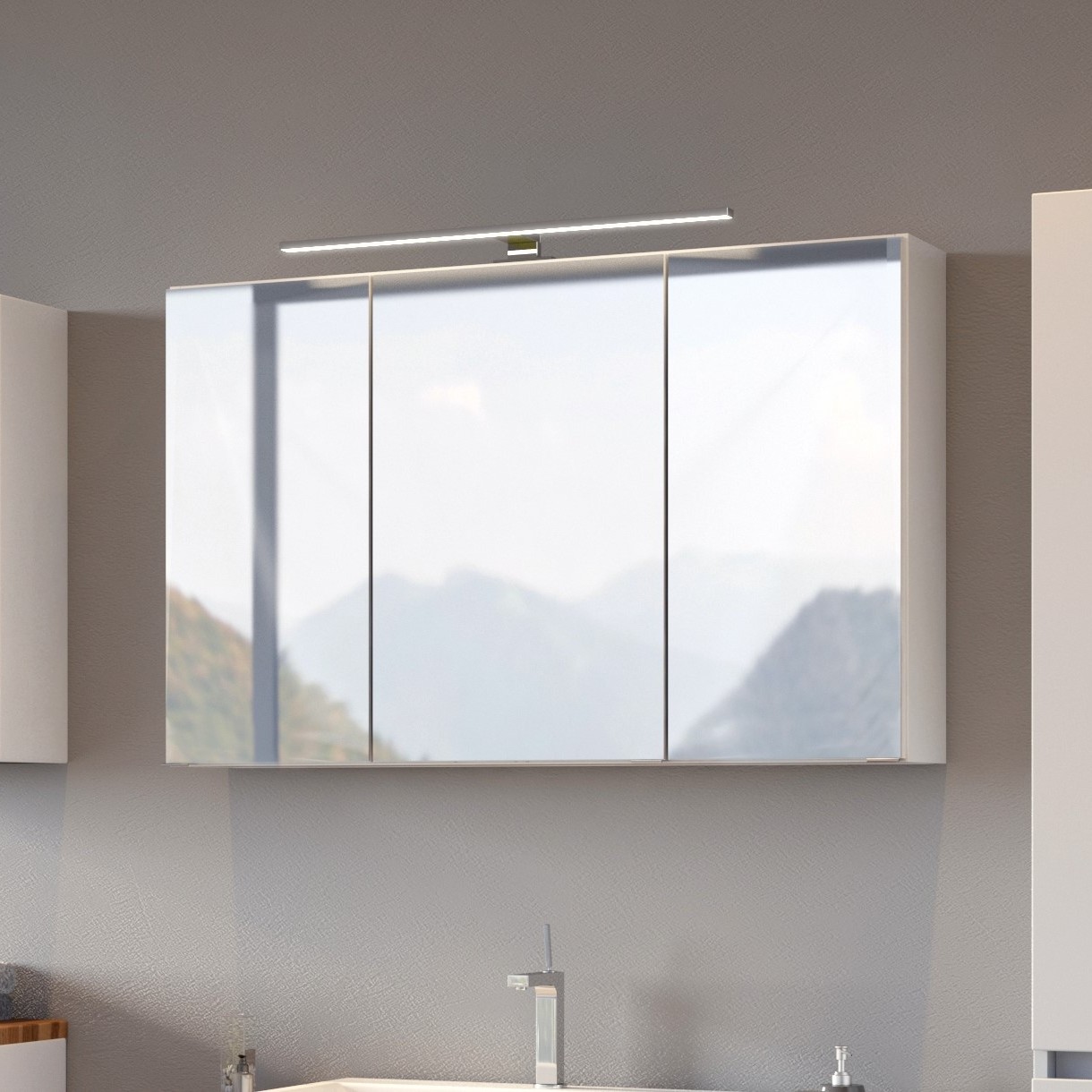 Armoire de toilette Pisca 100cm 3 portes - blanc