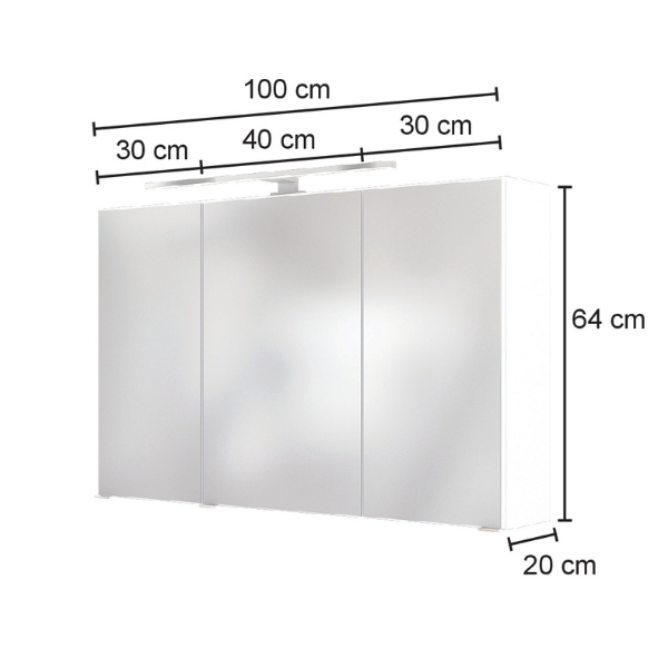 Armoire de toilette Pisca 100cm 3 portes - chêne - Image 4