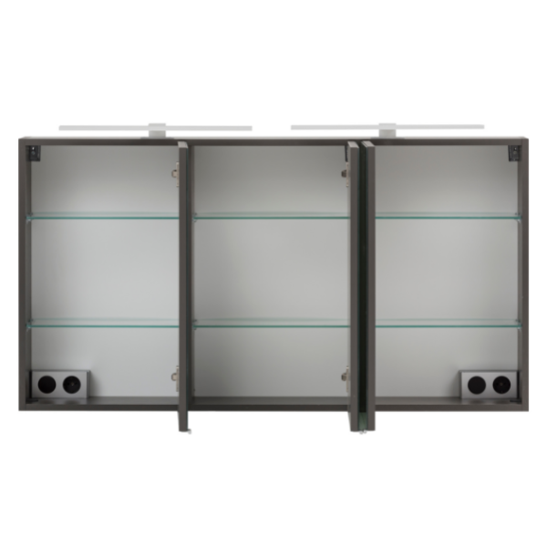 Armoire de toilette Vikas 120cm 3 portes avec éclairage - anthracite - Image 12