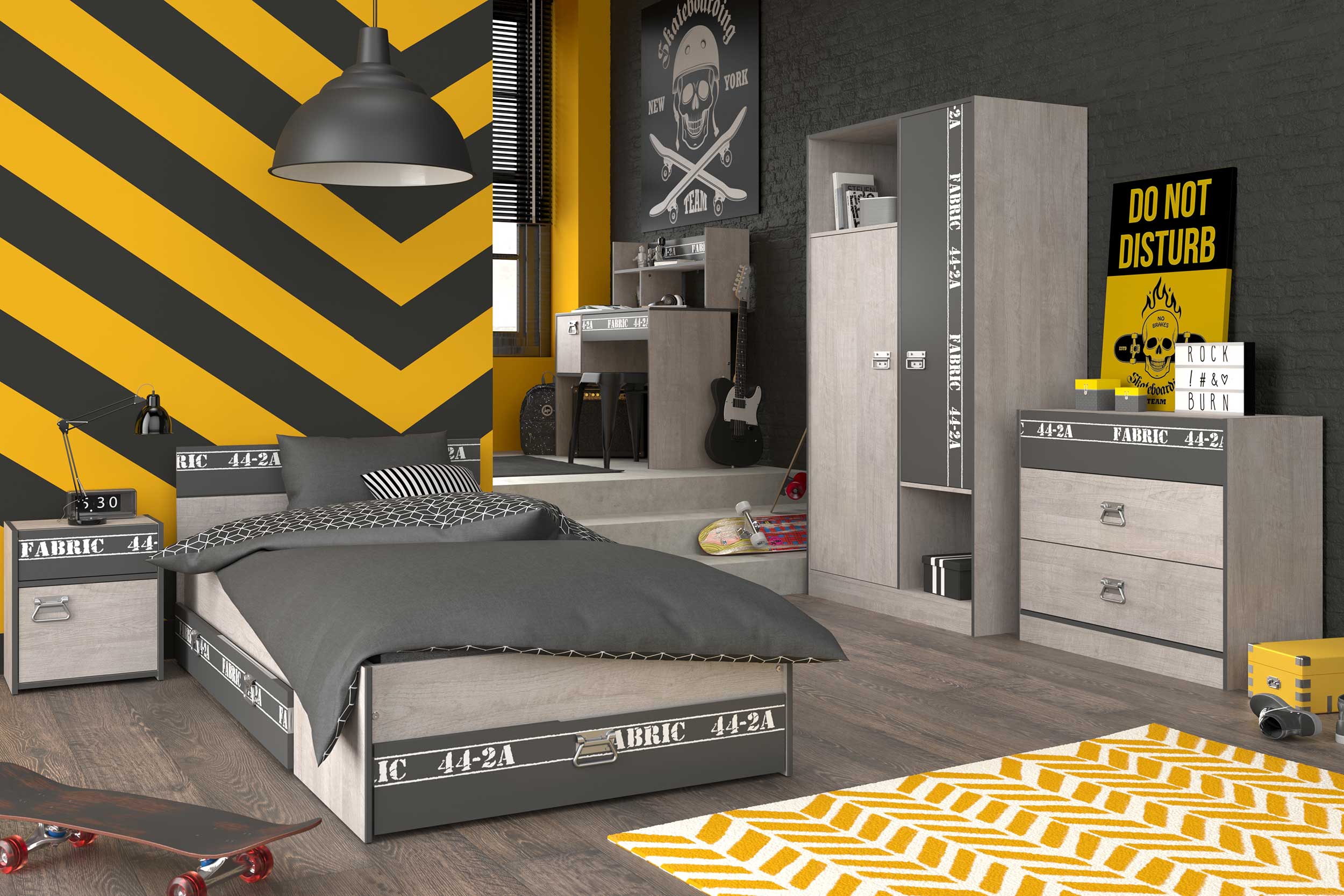 Armoire Fabien 2 portes - gris - Image 4