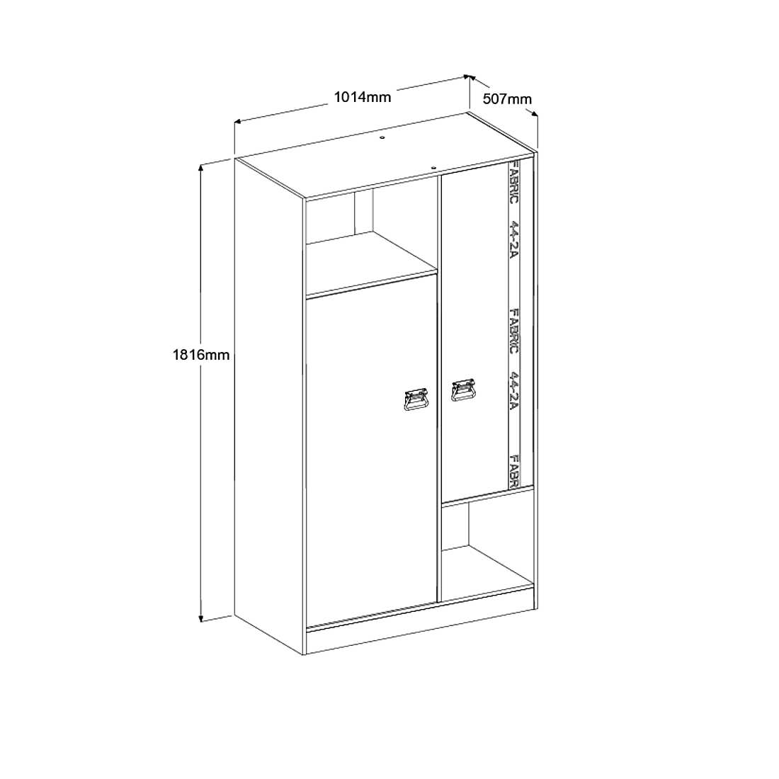 Armoire Fabien 2 portes - gris - Image 5