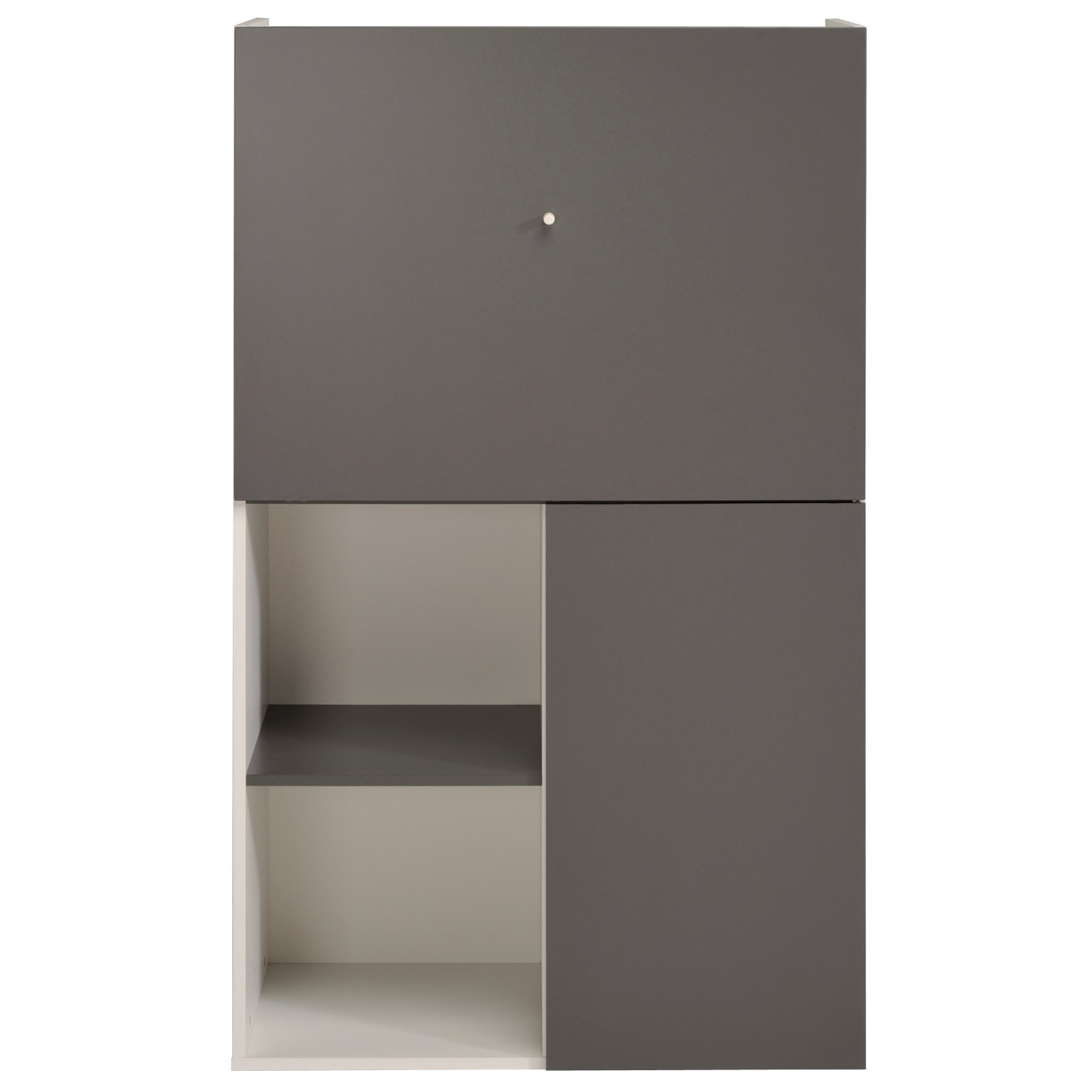 Armoire Flip 80cm 2 portes - gris/blanc - Image 3