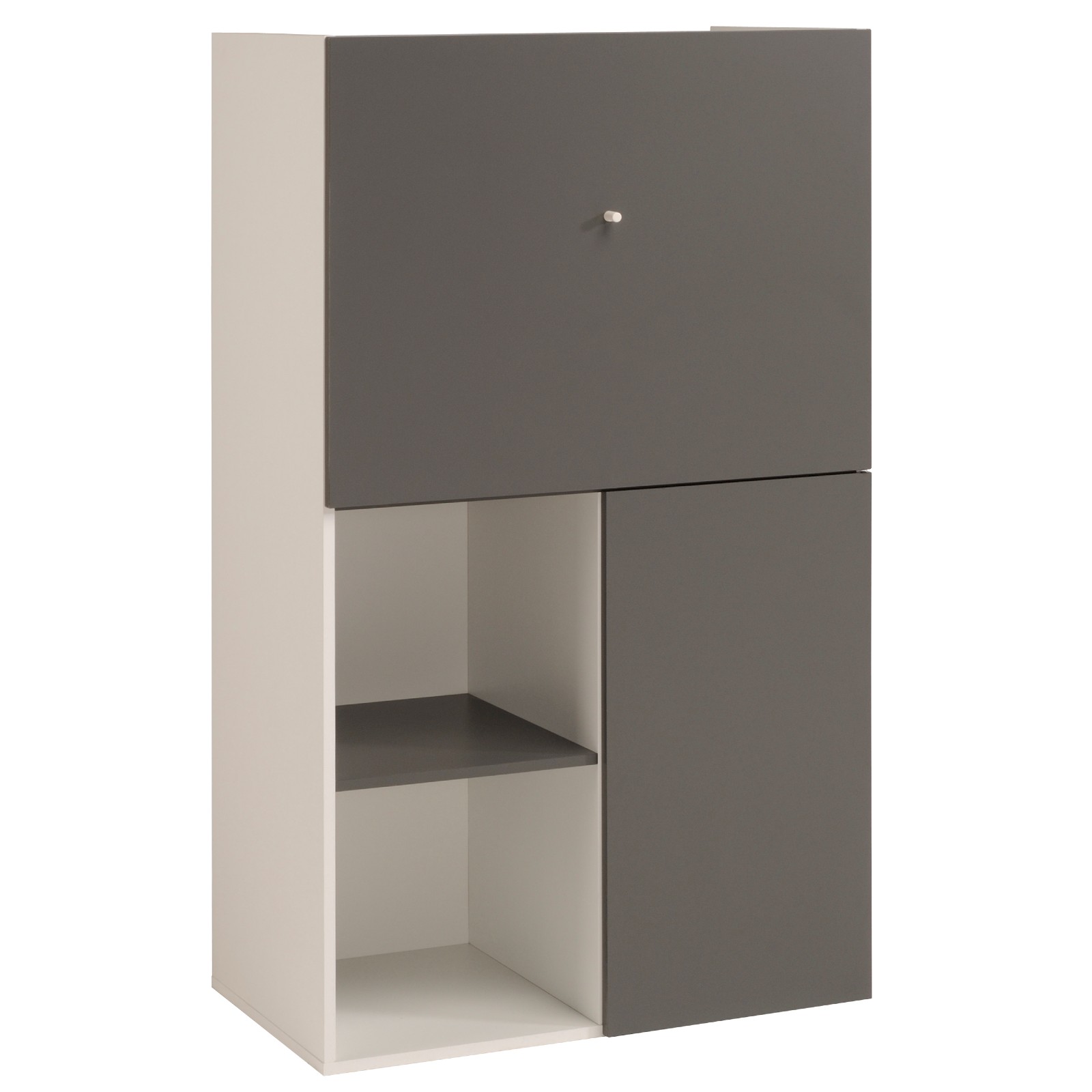 Armoire Flip 80cm 2 portes - gris/blanc - Image 4