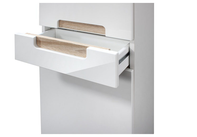 Armoire haute/étroite Siena 40cm - blanc/brun - Image 2