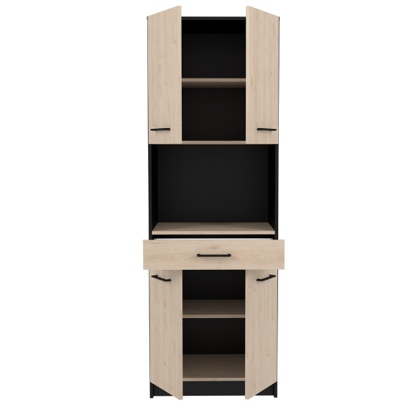 Armoire Item 60x43x177cm 4 portes & 1 tiroir - chêne/noir - Image 2