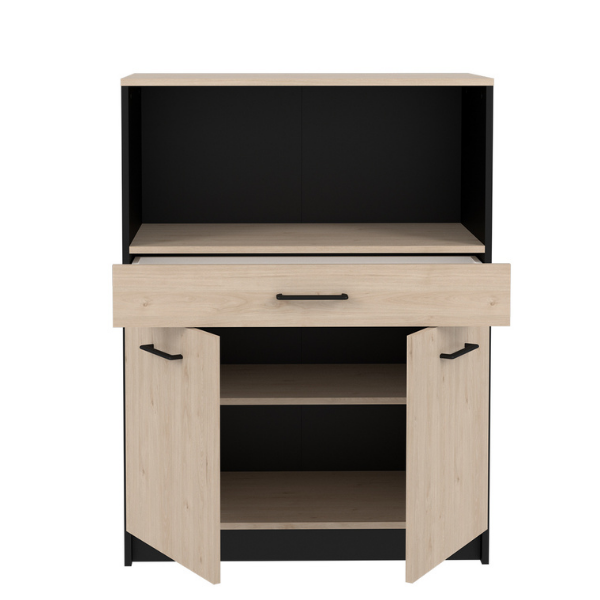 Armoire Item 80x43x107cm 2 portes &1 tiroir - chêne/noir - Image 2