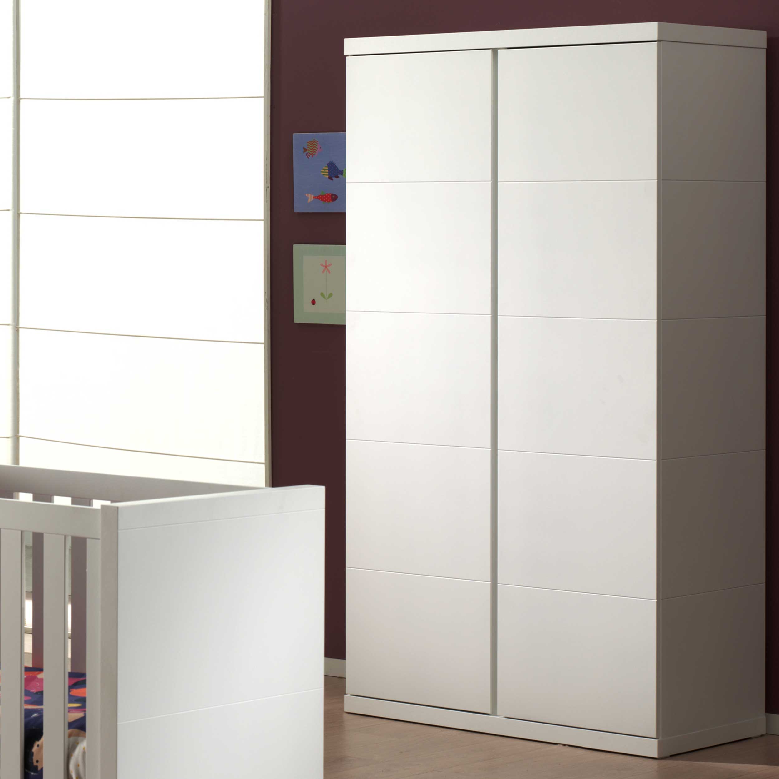 Armoire Lara 2 portes sans poignée - blanc