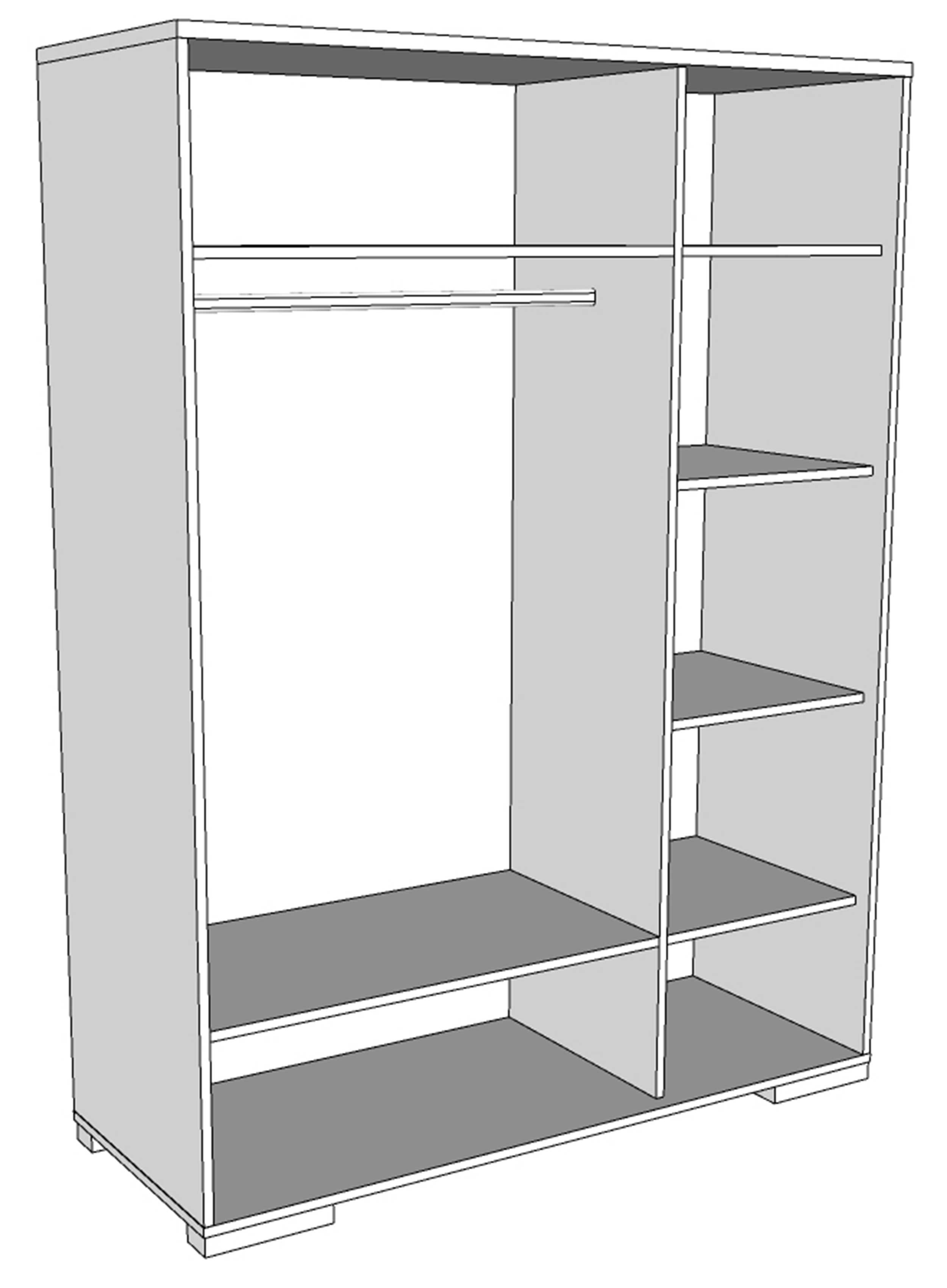 Armoire London 146cm avec 3 portes - anthracite - Image 3