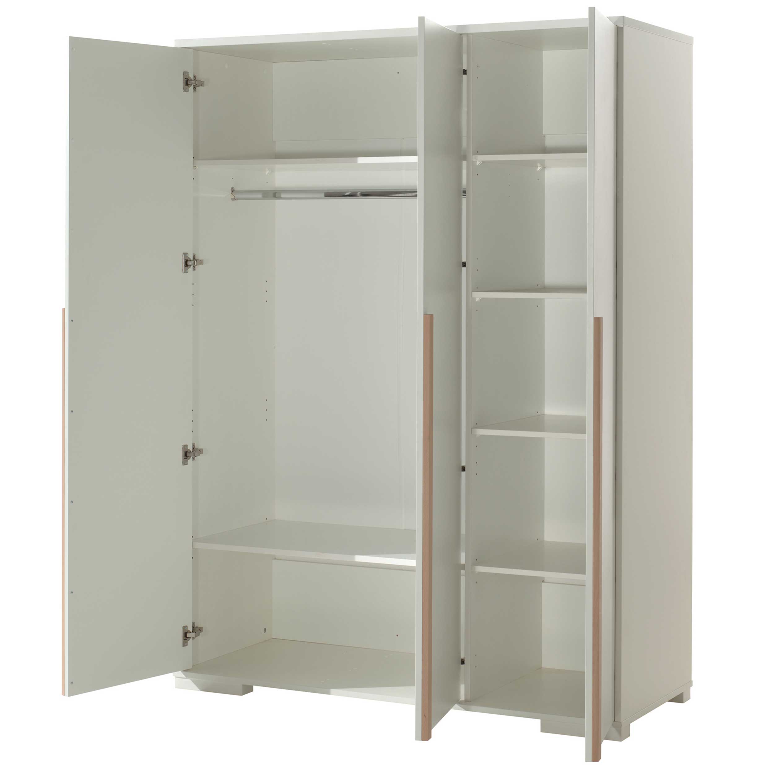 Armoire London 146cm avec 3 portes - blanc - Image 5