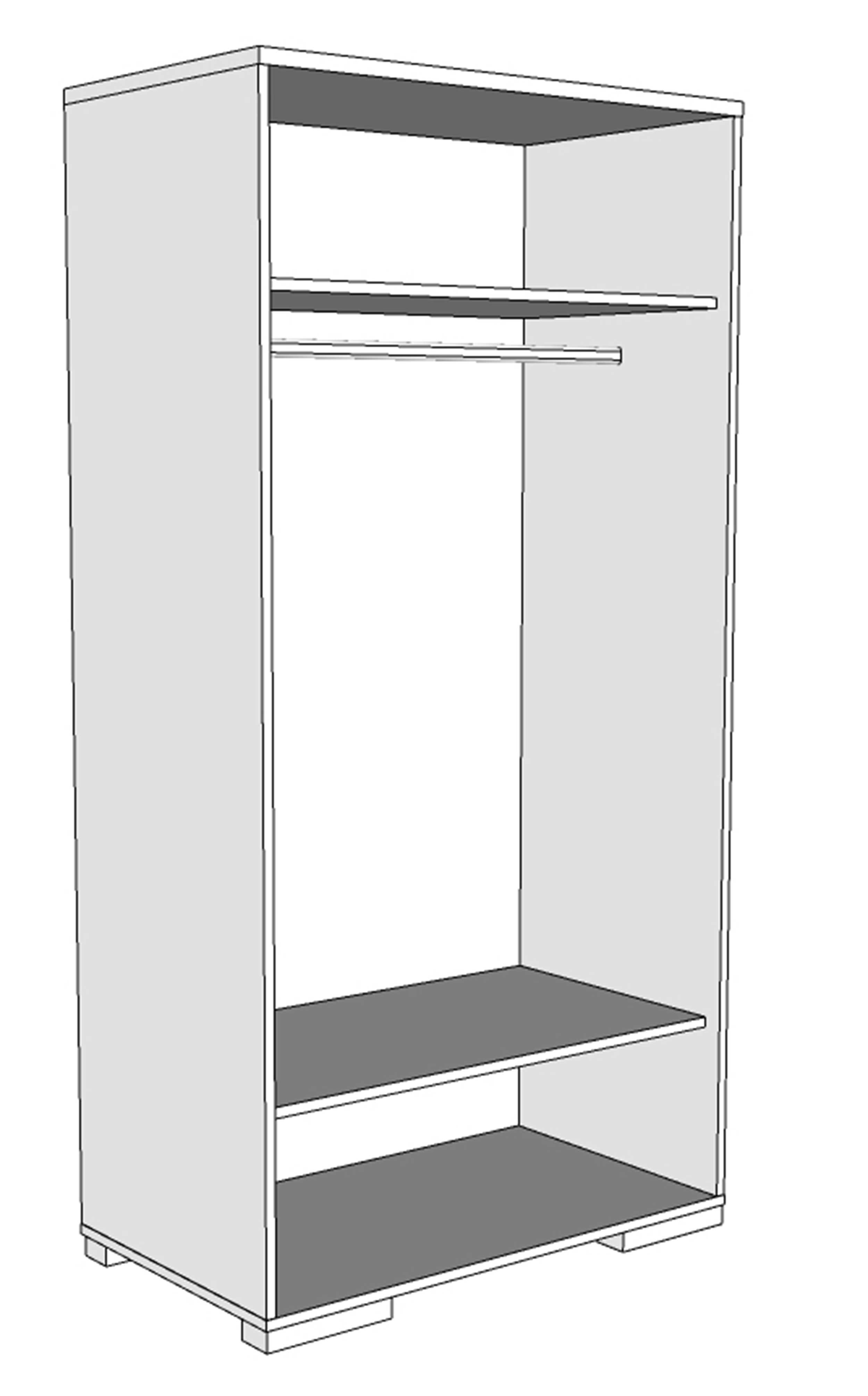 Armoire London 98cm avec 2 portes - blanc - Image 3