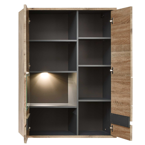 Armoire murale Bellini 90cm 2 portes - chêne/anthracite - Image 7