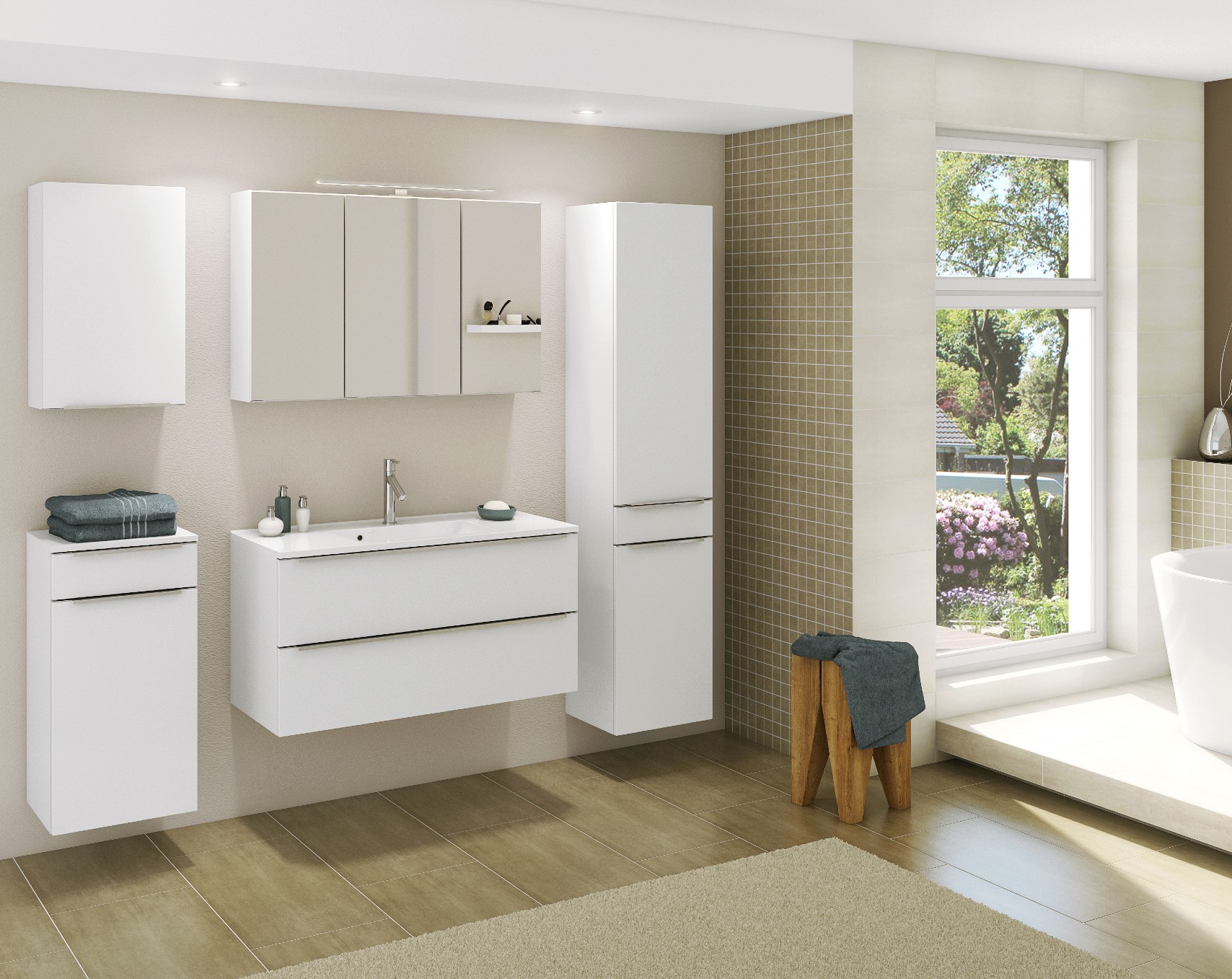 Armoire murale Hansen 40cm 1 porte - blanc - Image 5